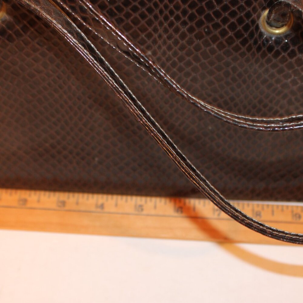 Naturalizer, Dark Brown, Faux Reptile Handbag Purse - Picture 7 of 10